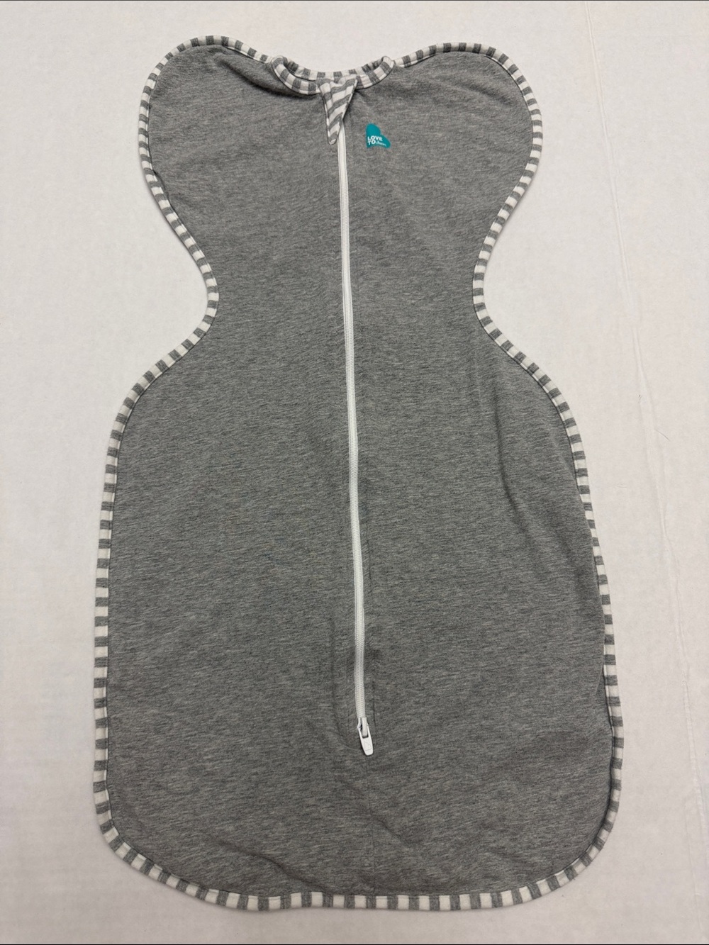 Love to Dream Baby M Gray Swaddle Up with Striped Trim